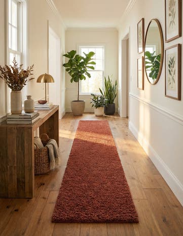 2' 7 x 14' Solid Shag Runner Rug