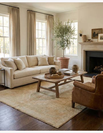 5' 6 x 8' 3 Hand Knotted Oushak Wool Rug