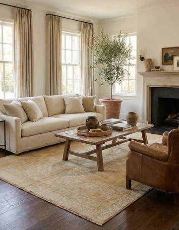 5' 6 x 8' 3 Hand Knotted Oushak Wool Rug