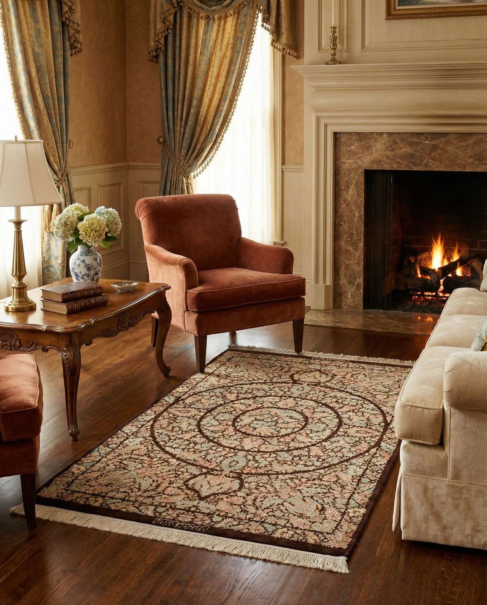 2' 8 x 4' Ghom Silk Rug
