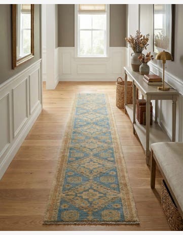 1' 11 x 11' 8 Hand Knotted Oushak Wool Runner Rug