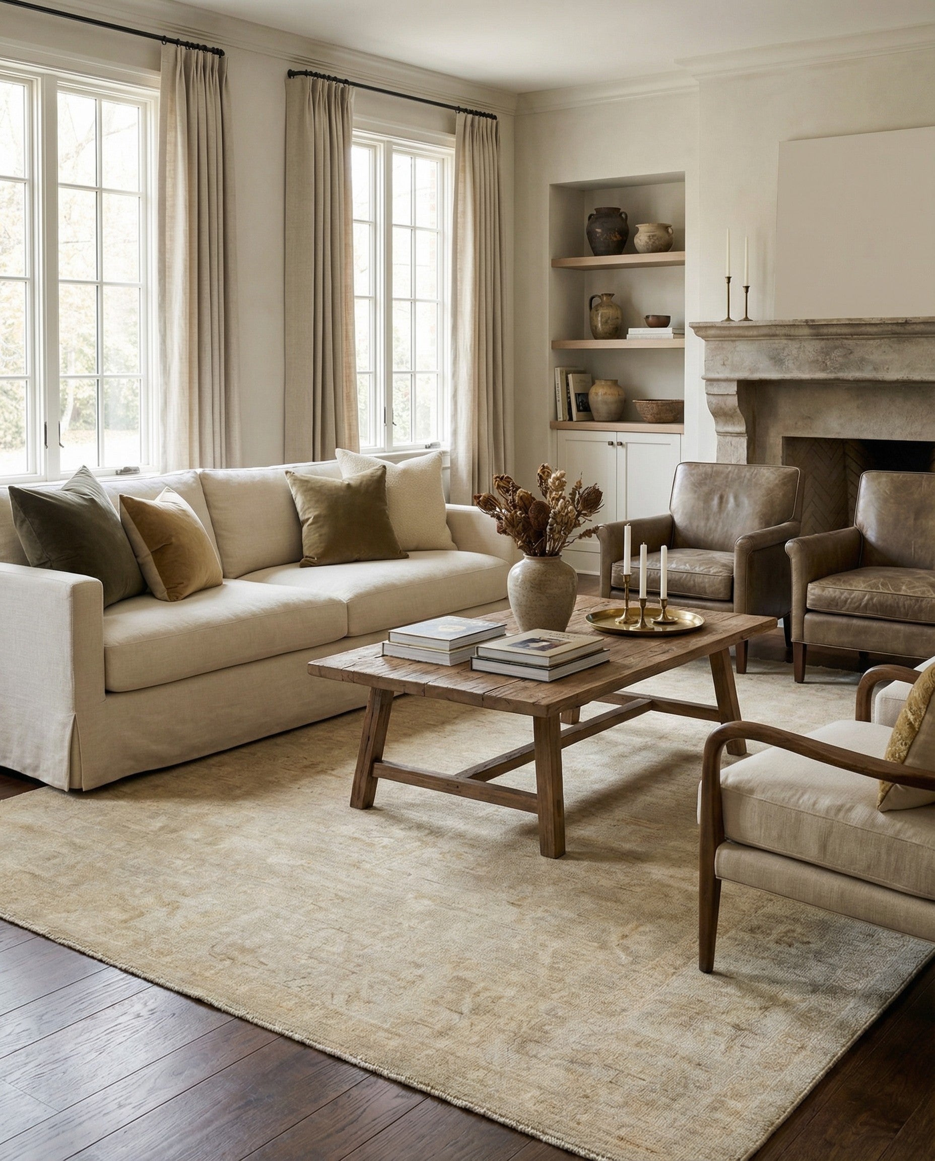 8' 1 x 9' 7 Hand Knotted Oushak Wool Rug