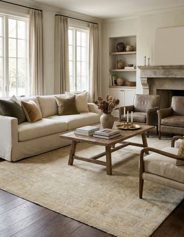 8' 1 x 9' 7 Hand Knotted Oushak Wool Rug