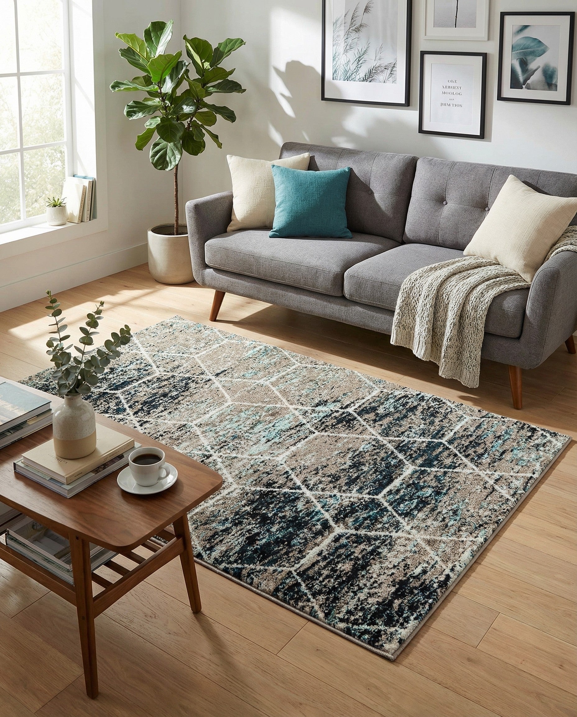 3' x 5' 3 Trellis Frieze Rug