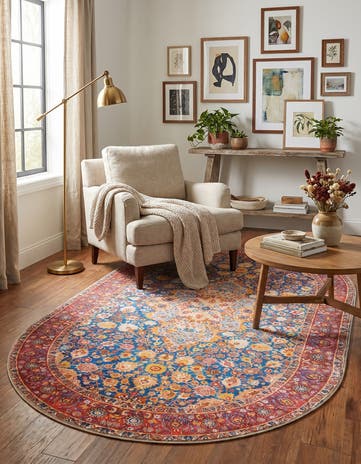 5' x 8' Washable Timeless Oval Rug
