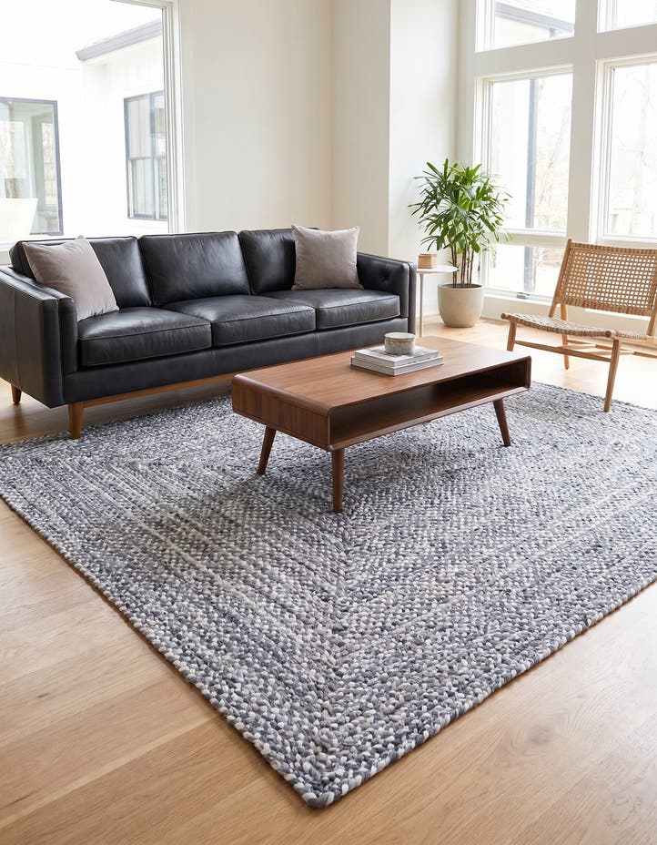 8' x 10' Handmade Braided Chindi Rug