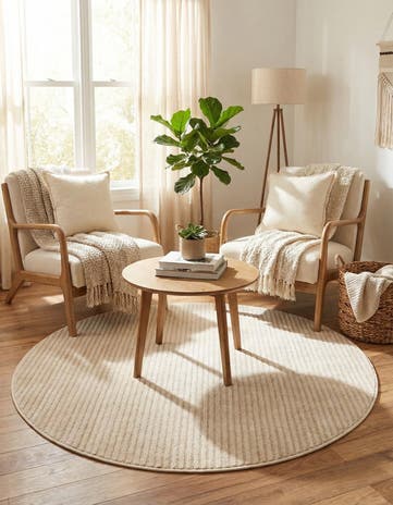 Ivory Contour Round Rug