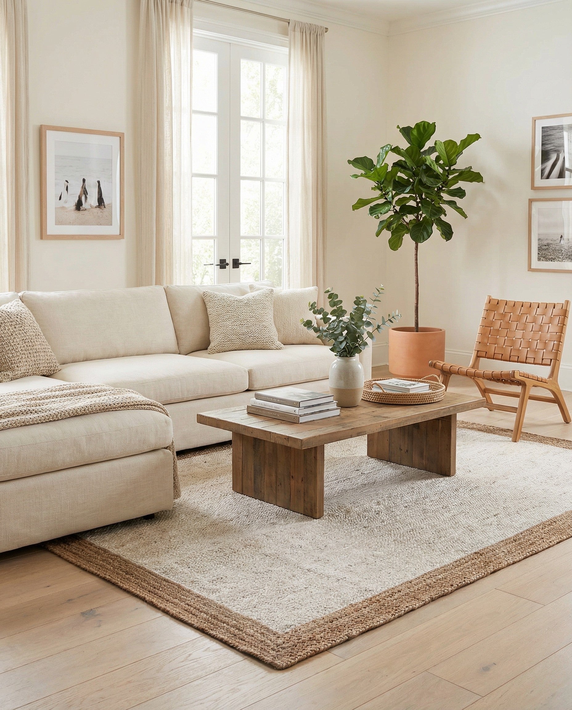 8' x 10' Handmade Braided Jute Rug