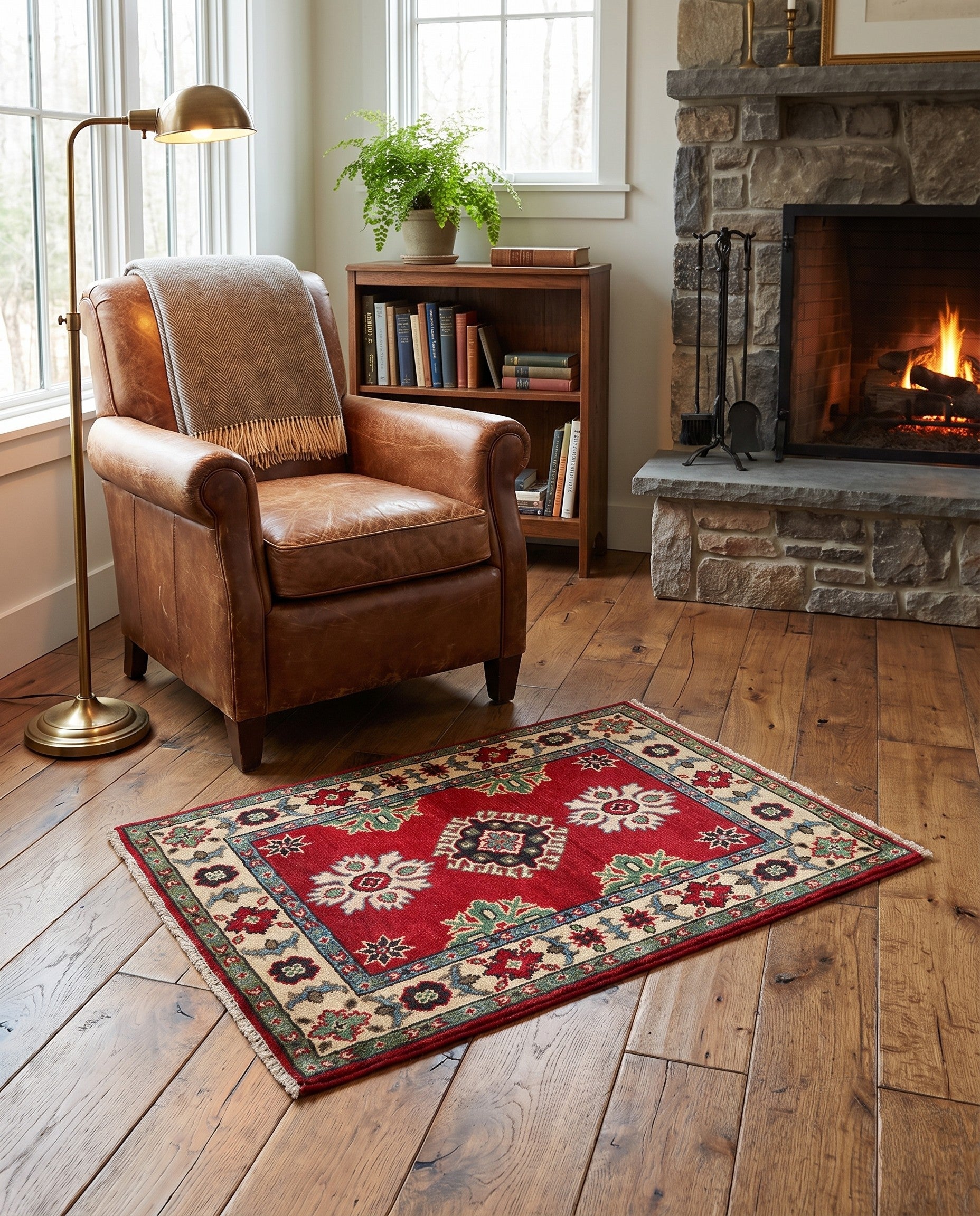 2' x 3' 2 Hand Knotted Kazak Rug