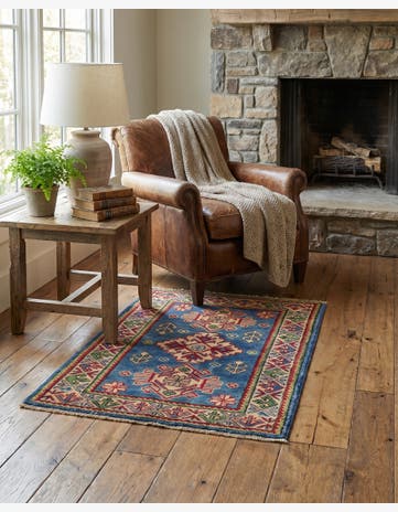 2' x 3' 2 Hand Knotted Kazak Rug