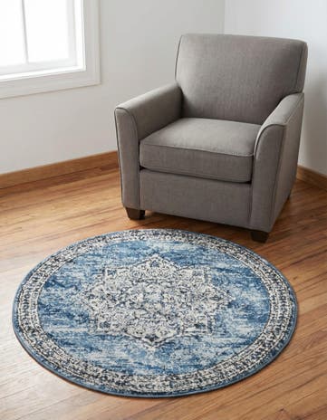 Blue Nyla Round Rug