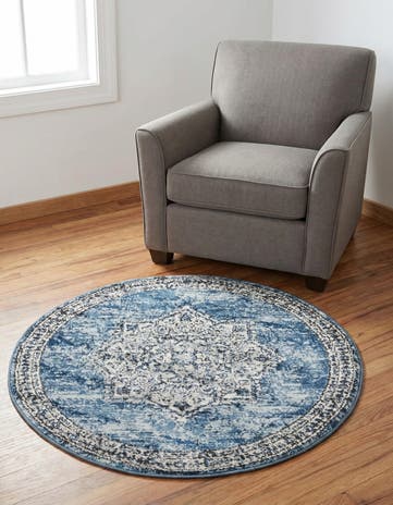 Blue Nyla Round Rug