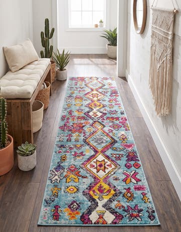2' 7 x 10' Washable Santa Fe Runner Rug