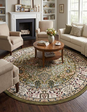 7' x 7' Nain Design Round Rug