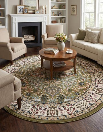 7' x 7' Nain Design Round Rug