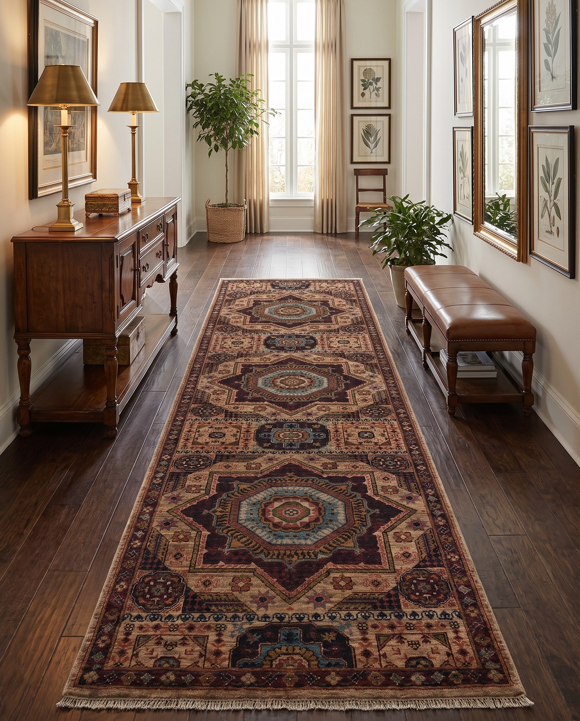 2' 9 x 9' 10 Hand Knotted Mamluk Ziegler Runner Rug