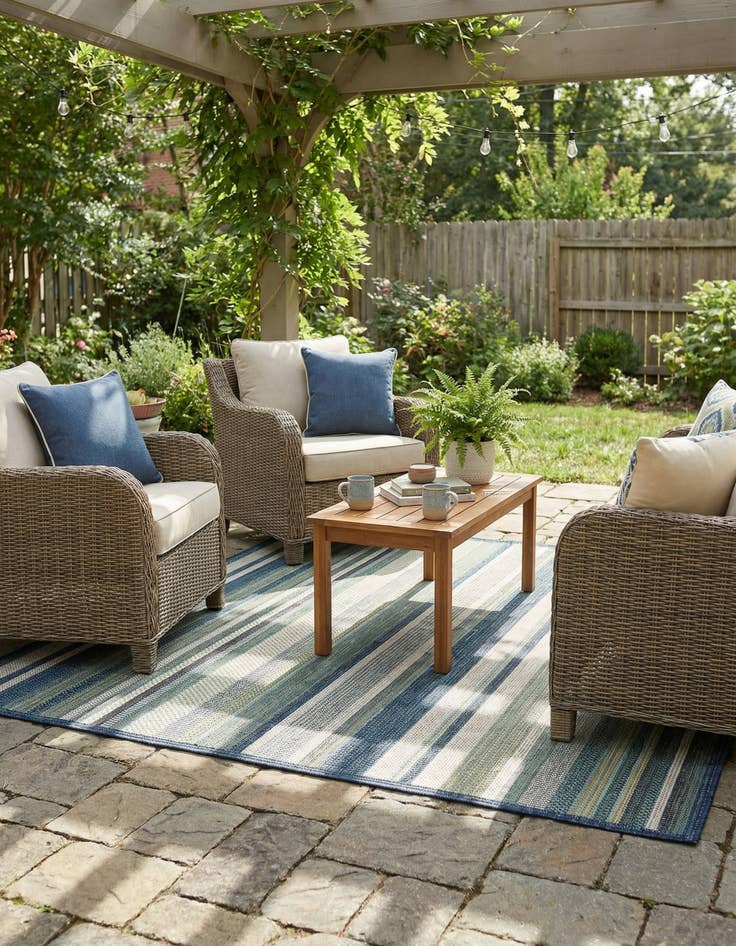 Detail image of 5' 3 x 5' 3  Washable Baja Indoor / Outdoor Square Rug