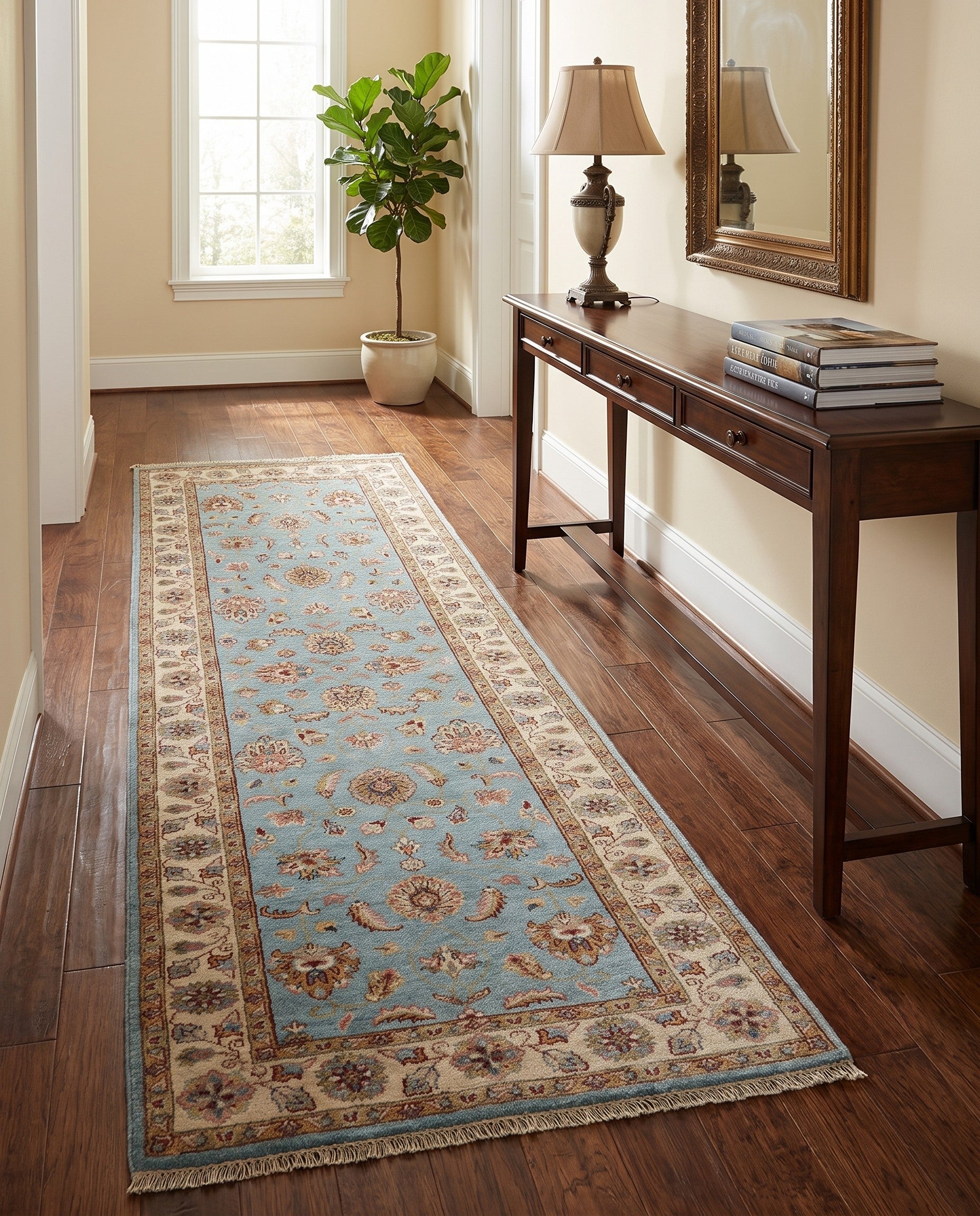 2' 9 x 8' 5 Hand Knotted Peshawar Ziegler Runner Rug