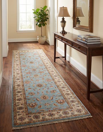 2' 9 x 8' 5 Hand Knotted Peshawar Ziegler Runner Rug