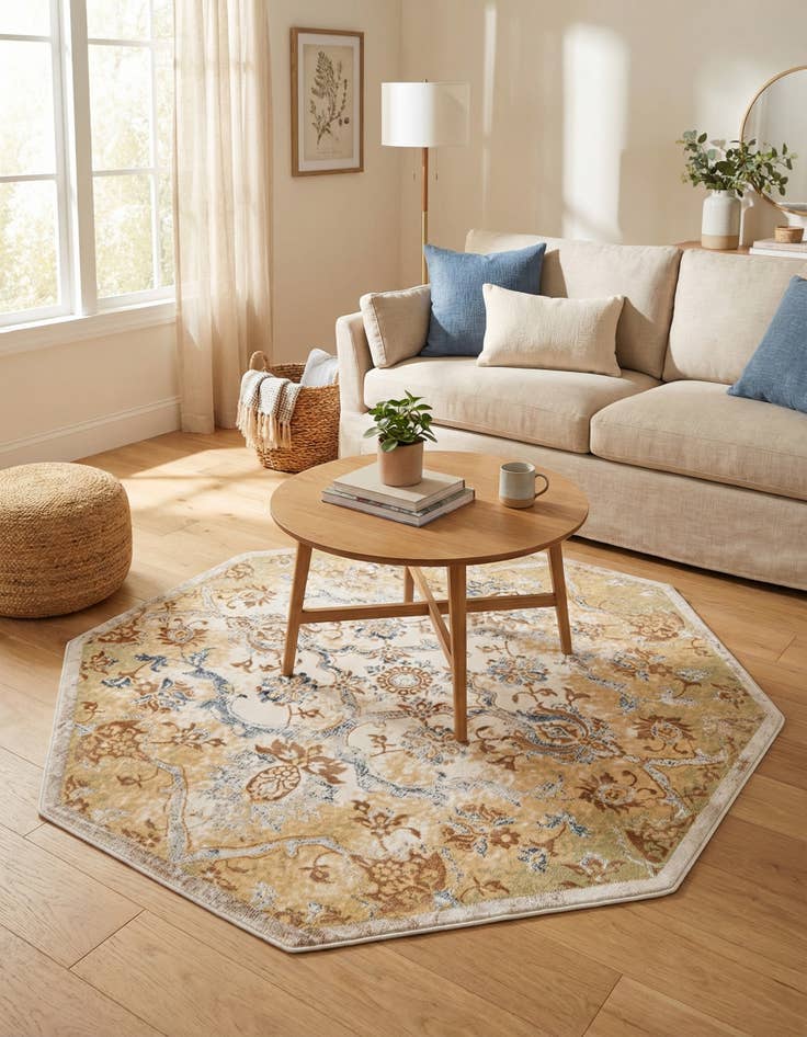 Detail image of 5' 3 x 5' 3 Highbury Octagon Rug