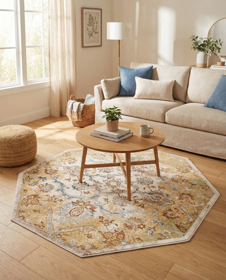 Detail image of 5' 3 x 5' 3 Highbury Octagon Rug