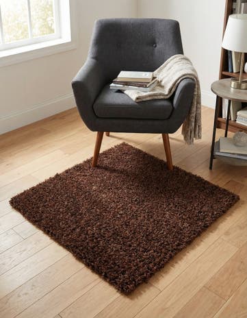 3' x 3' Solid Shag Square Rug