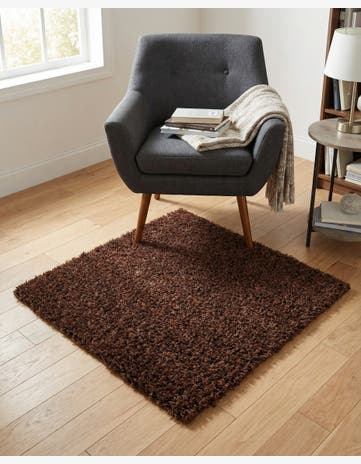 3' x 3' Solid Shag Square Rug