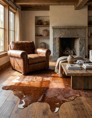 5' x 6' Cowhide Leather Rug