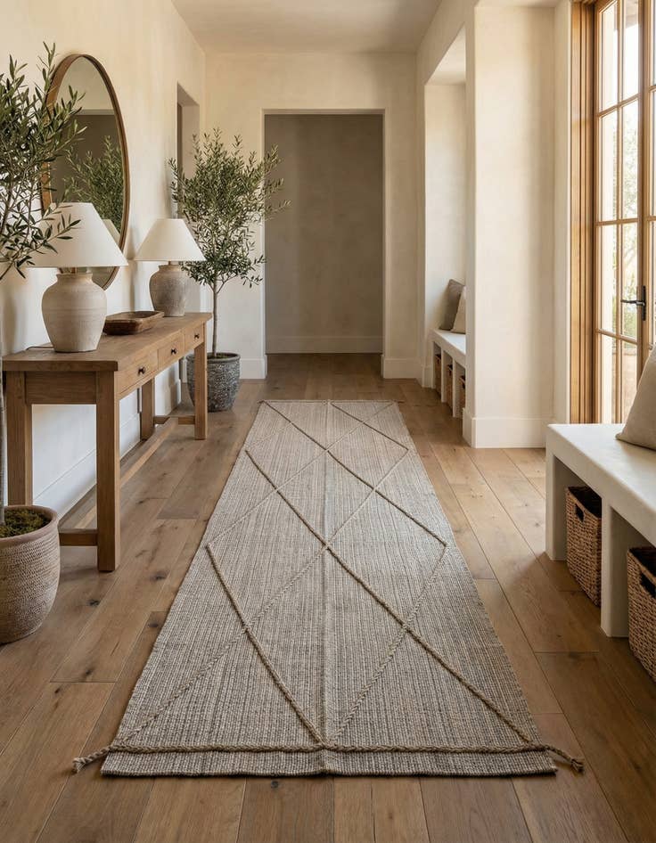 Detail image of 6' 1 x 12' 1 Hand Knotted Moroccan Wool Runner Rug