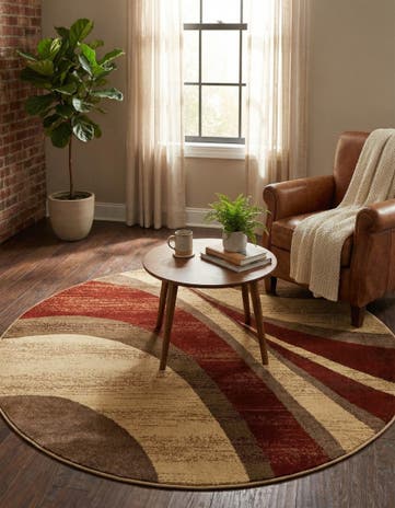 Beige Cafe Round Rug