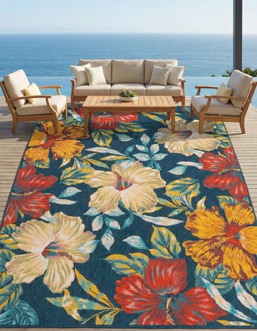 9' x 12' Easy-Clean Coastal Indoor / Outdoor Rug