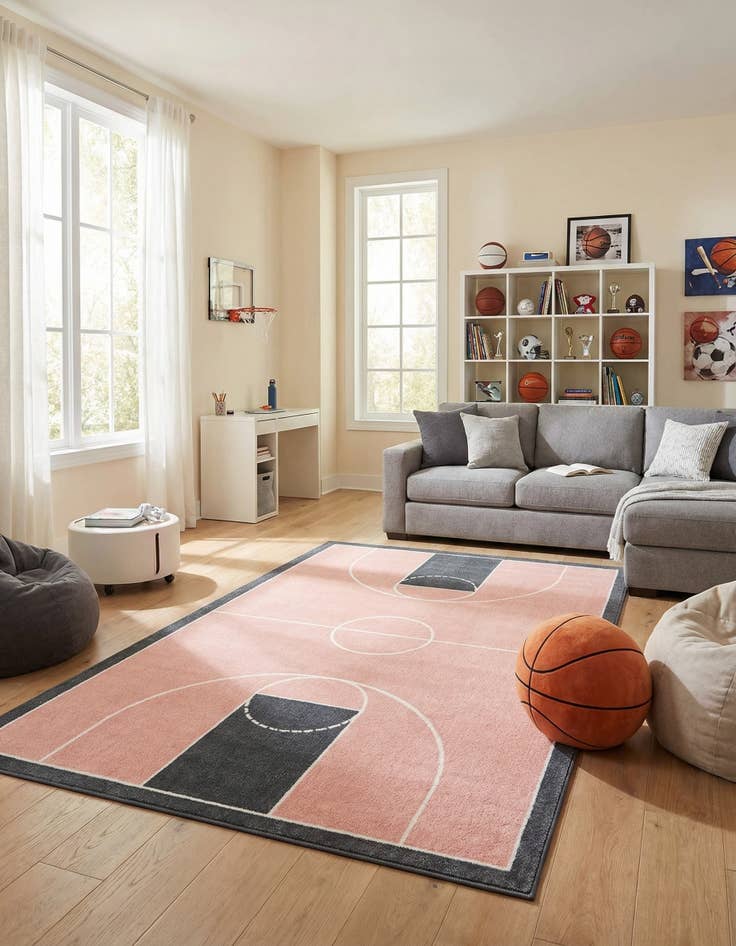 Detail image of 5' 3 x 8' Sports Washable Rug