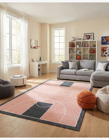 5' 3 x 8' Sports Washable Rug