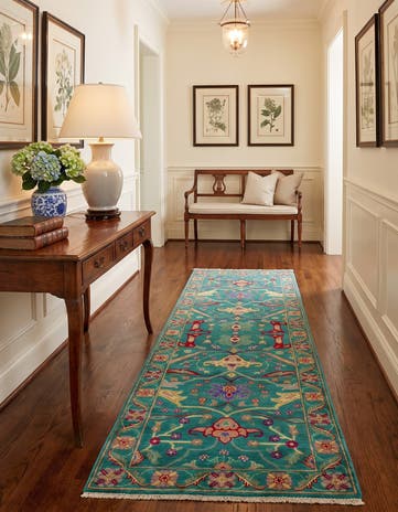 2' 11 x 9' 8 Hand Knotted Kazak Runner Rug