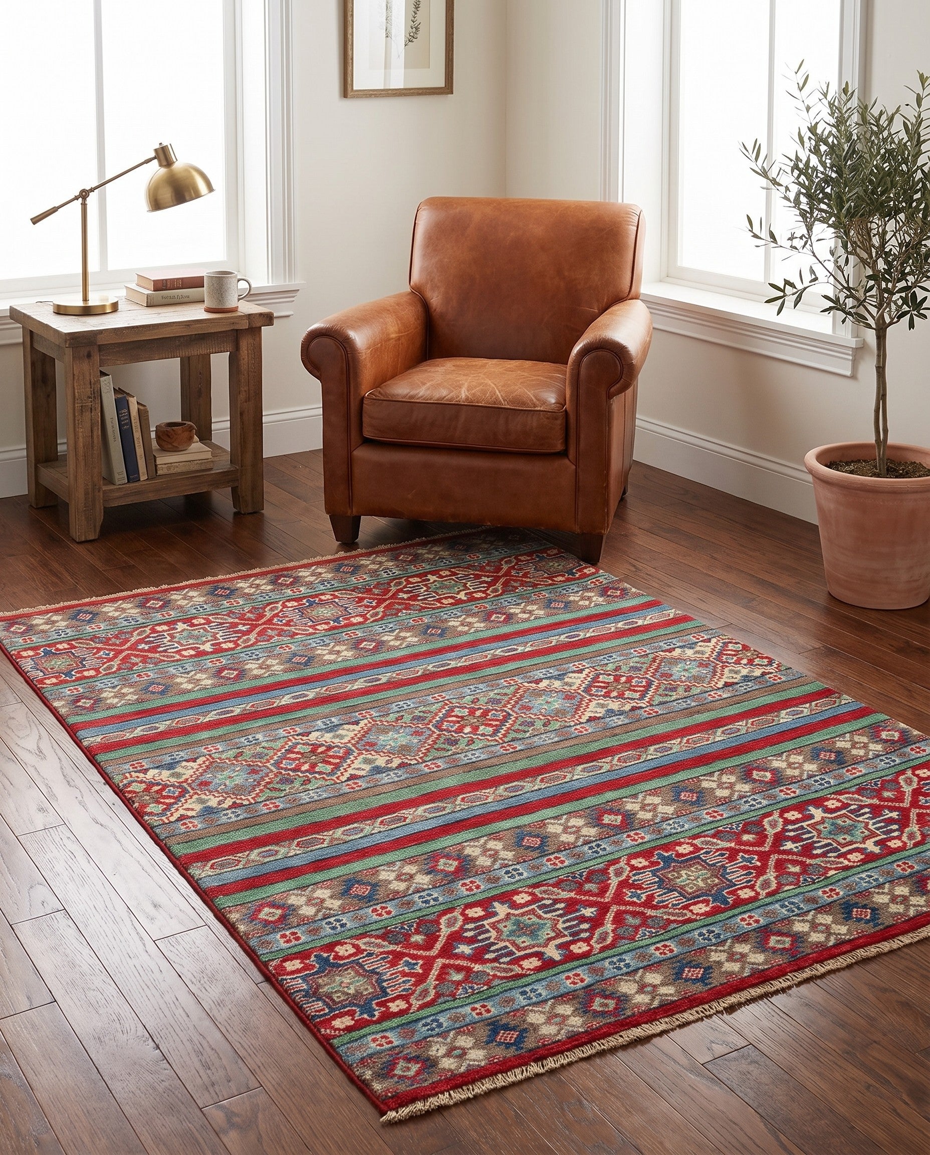 3' 10 x 5' 10 Hand Knotted Kazak Rug