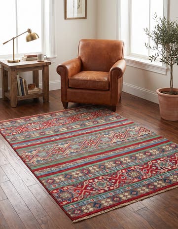 3' 10 x 5' 10 Hand Knotted Kazak Rug