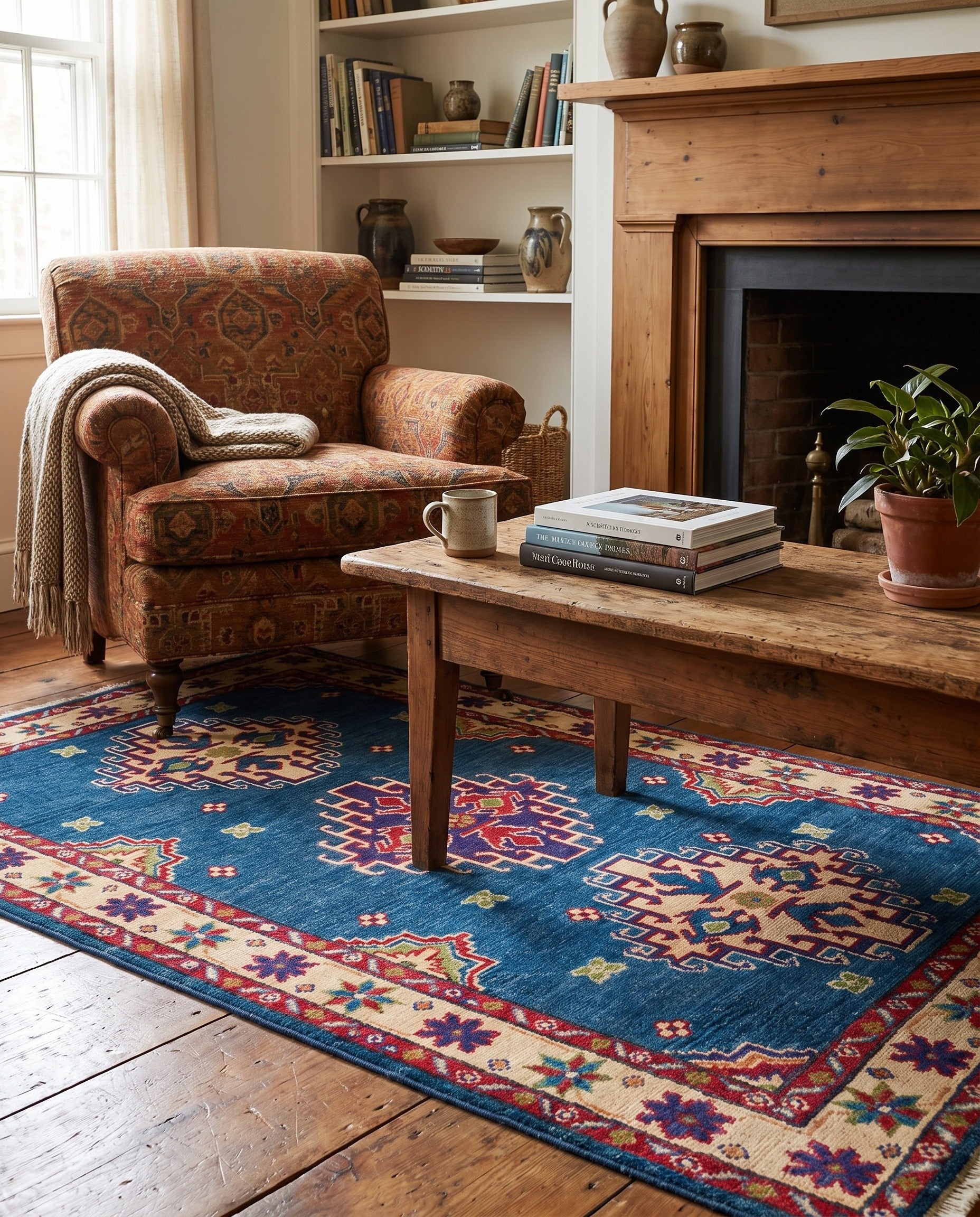 3' 2 x 4' 11 Hand Knotted Kazak Rug