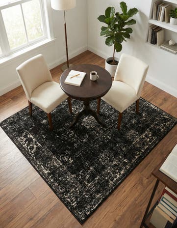 Black Monte Carlo Square Rug