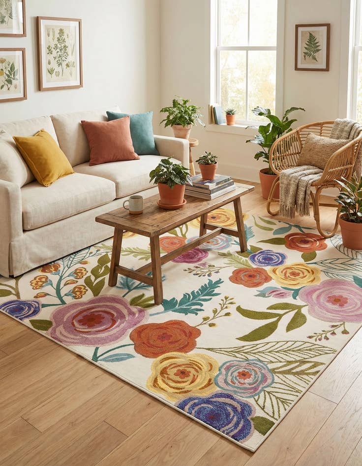 Detail image of 6' x 6' Blossom Square Rug