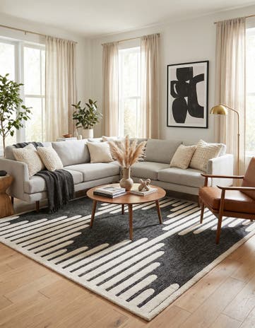 Gray Prismatic Square Rug