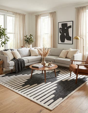Gray Prismatic Square Rug