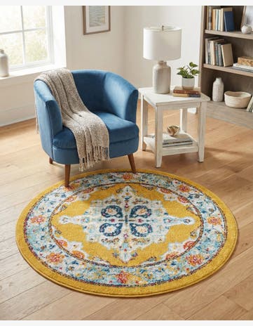 Yellow Parker Round Rug