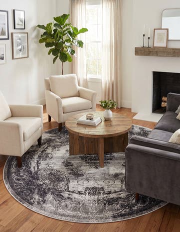 Gray Aarhus Round Rug