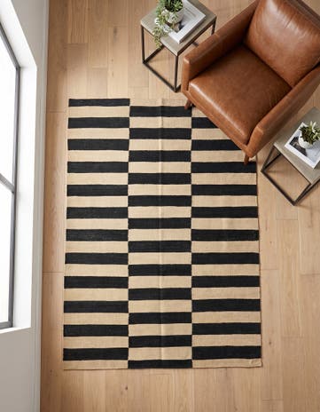 3' 5 x 5' Hand Woven Kilim Modern Wool Rug