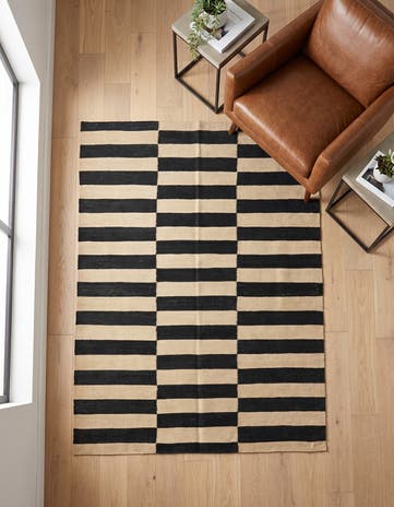 3' 5 x 5' Hand Woven Kilim Modern Wool Rug