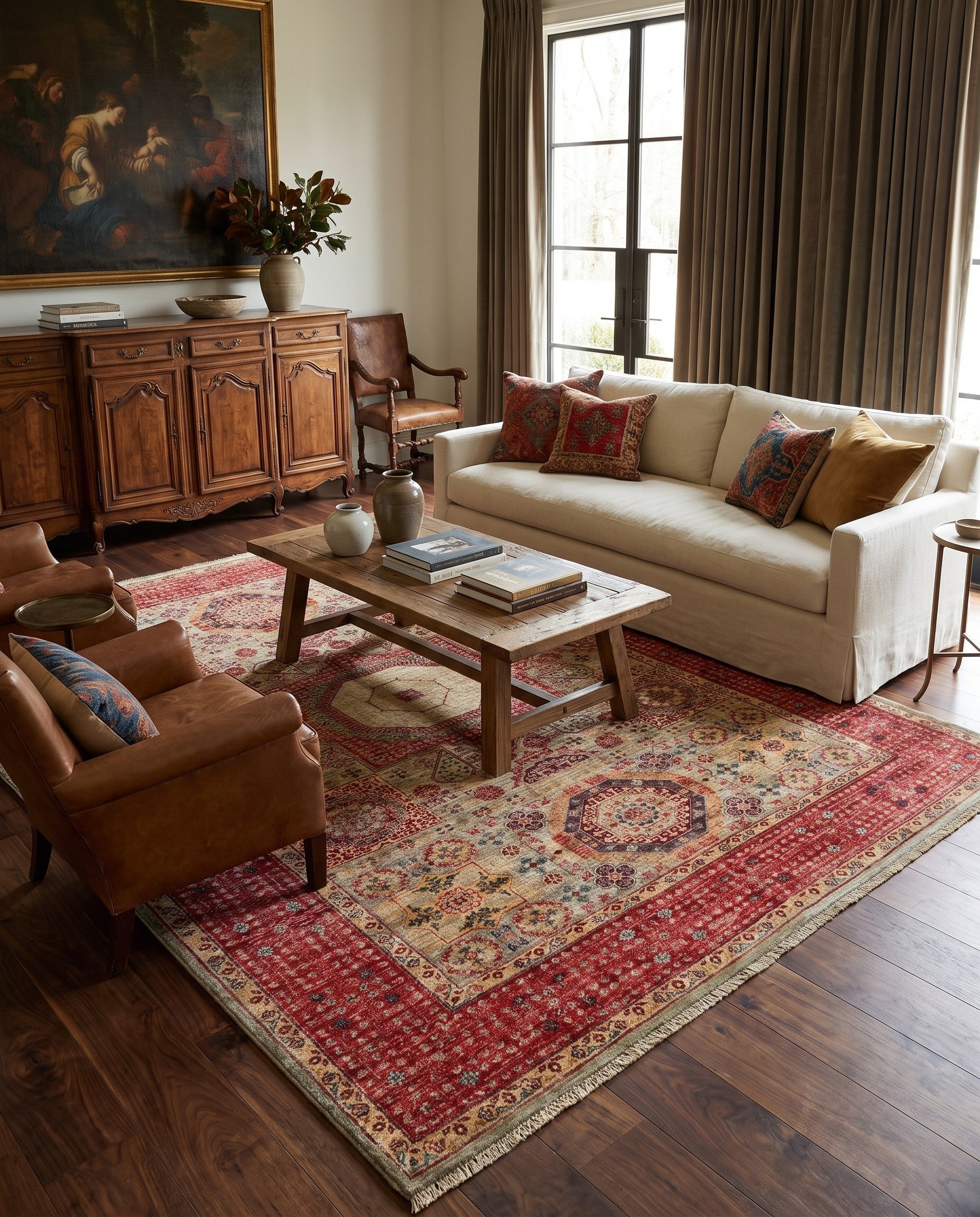 6' 8 x 9' 9 Hand Knotted Mamluk Ziegler Rug