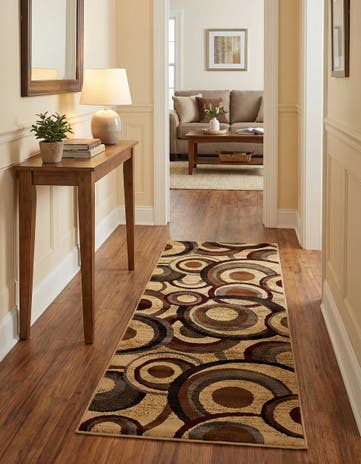 Beige Cafe Runner Rug