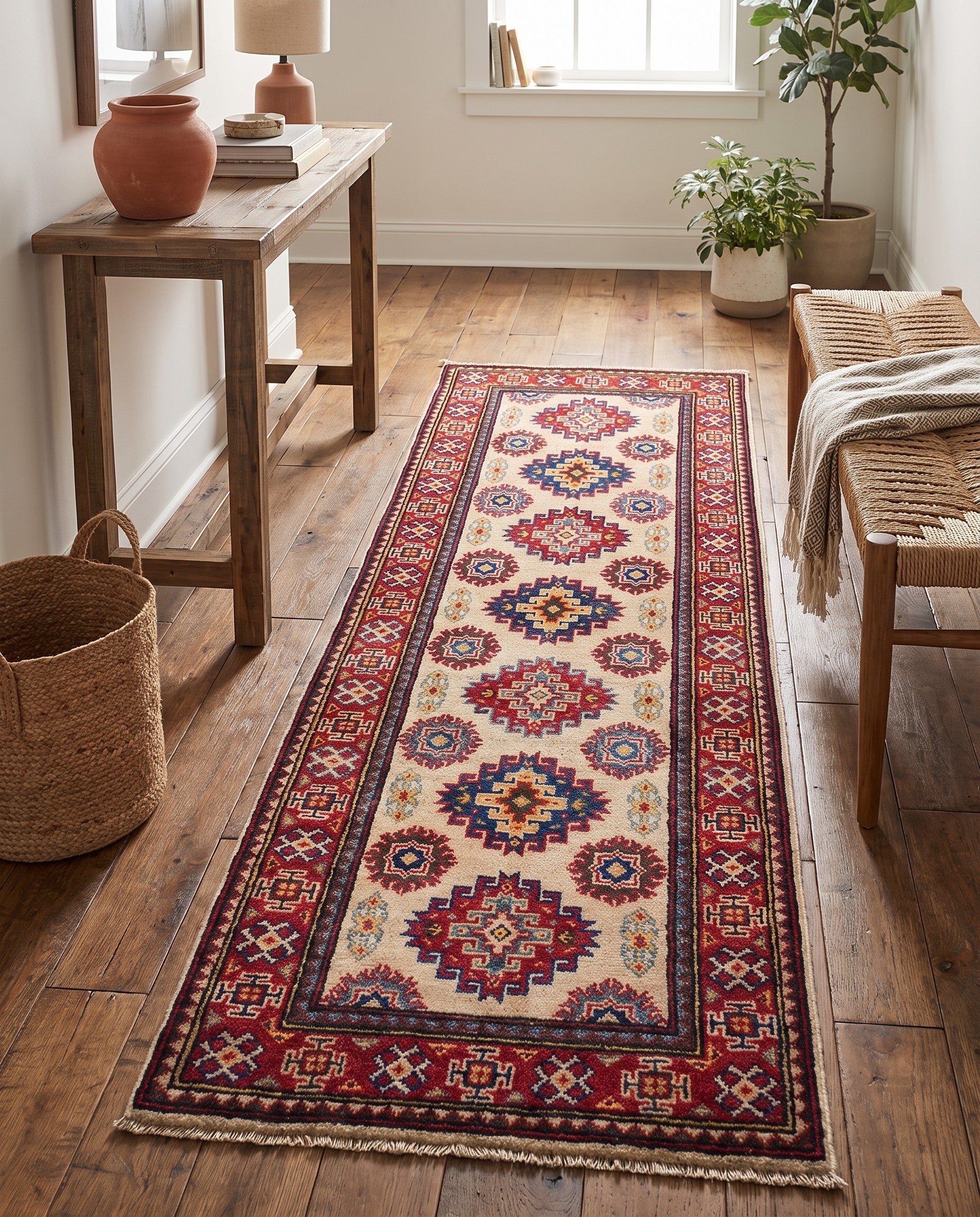2' x 6' Hand Knotted Kazak Runner Rug