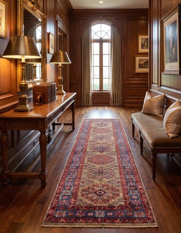 2' 9 x 9' 9 Hand Knotted Kazak Runner Rug