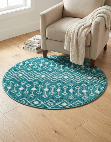 3' 3 x 3' 3 Moroccan Trellis Round Rug